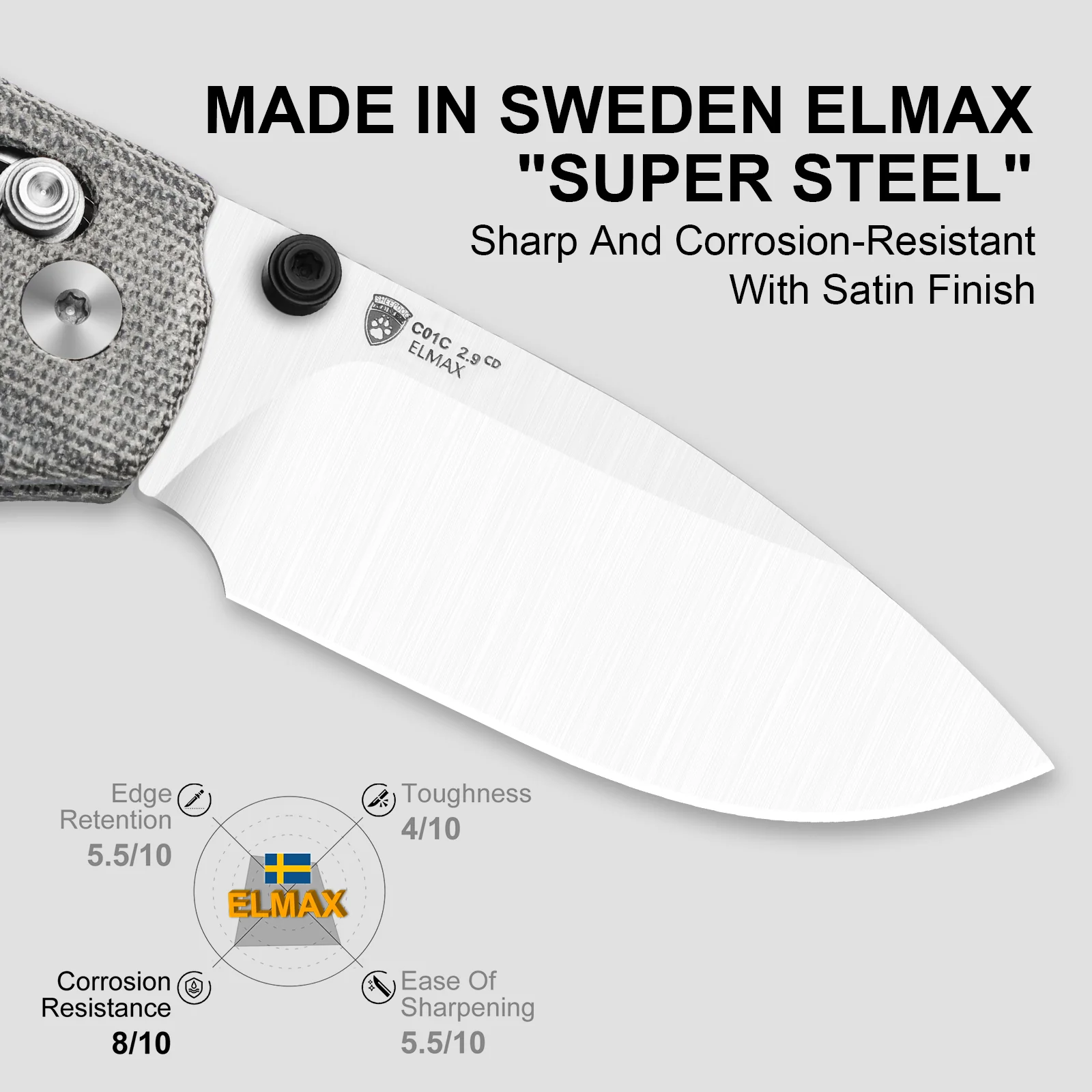 Sheepdog® Knives C01C | Kizer Clutch Lock™| ELMAX | Norplex UltreX™ Micarta | KizerB™ 3488.29CDA2 - Image 12