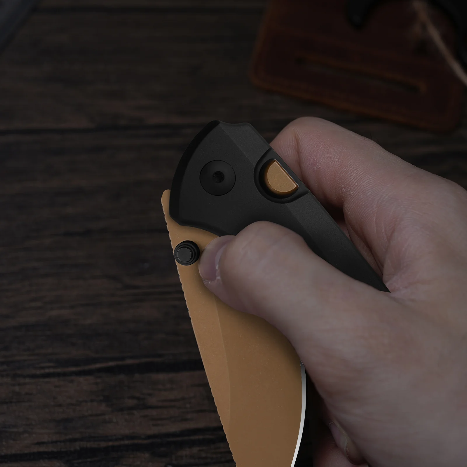 T1 BD | Kizer Button Liner Lock™ | Elmax with DLC | Aluminum Handle | KizerB™ 3490.2BDA1 - Image 11