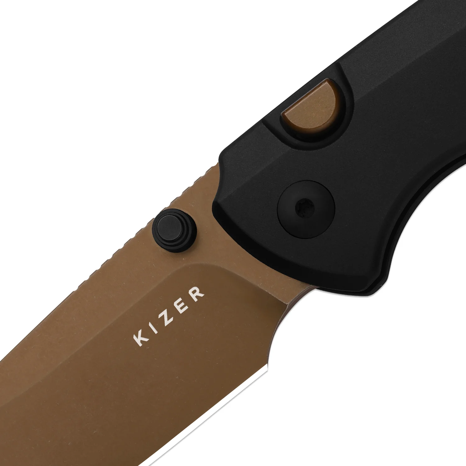 T1 BD | Kizer Button Liner Lock™ | Elmax with DLC | Titanium Handle | KizerB™ 3490.2BDA2 - Image 6
