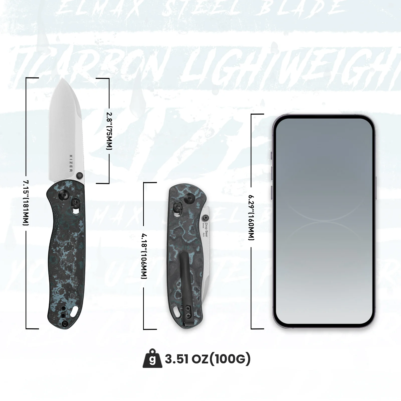Drop Bear® | Kizer Clutch Lock™ | Elmax | Fatcarbon | KizerB™ 3619A2 - Image 14