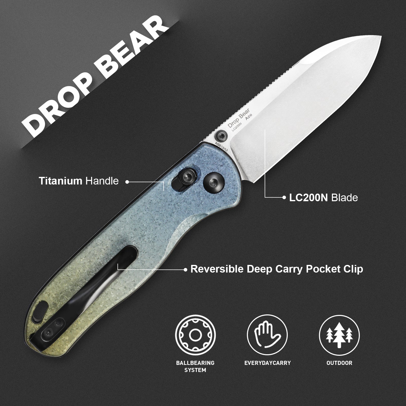 Drop Bear® | Kizer Clutch Lock™ | LC200N | Crystallized Titanium | KizerB™ 3619A3 - Image 14