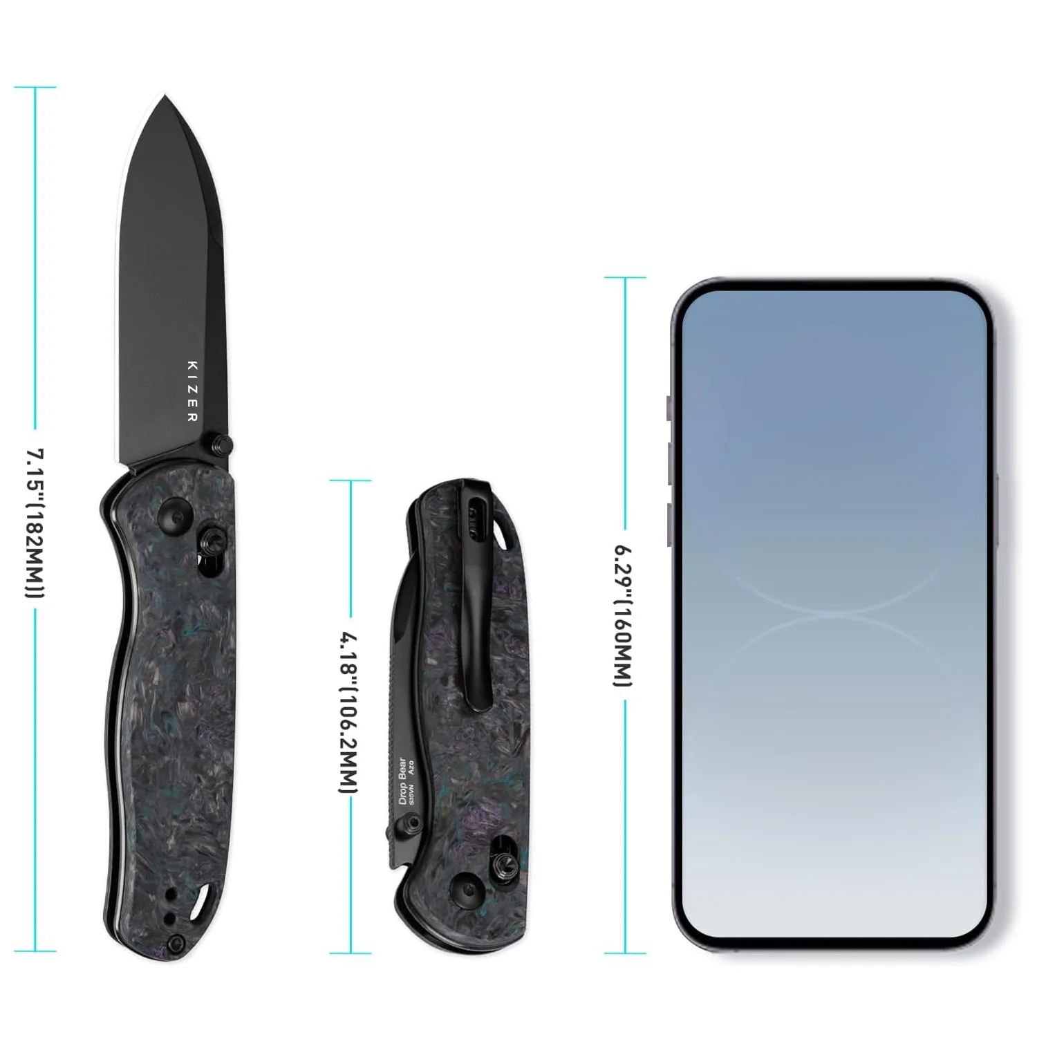 Drop Bear® | Kizer Clutch Lock™ | S35VN | Fatcarbon | KizerB™ 3619A4 - Image 17