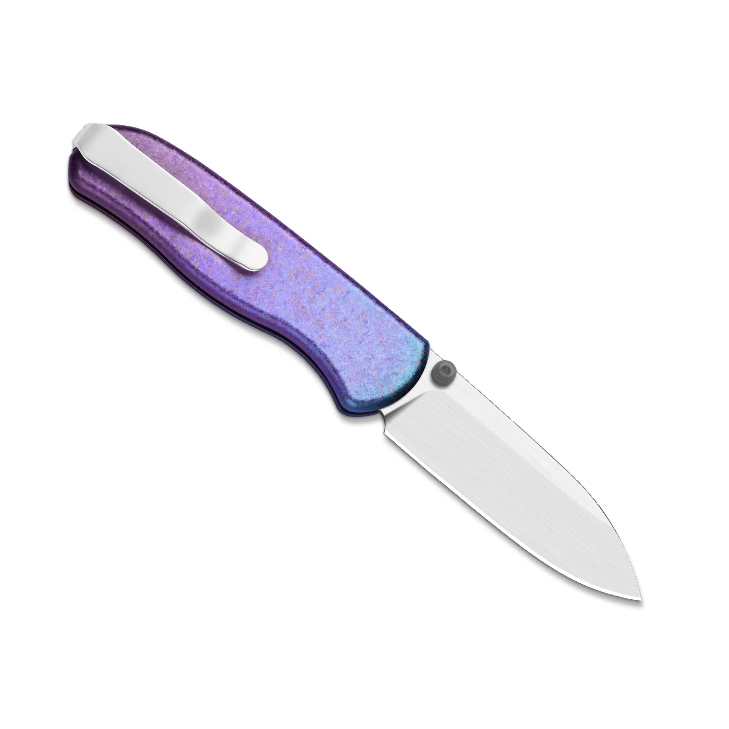 Drop Bear® Zero | Kizer Button Liner Lock™ | Elmax + Hand-Brushed + Hollow Grind | Crystallized Titanium | KizerB™ 3619BDA5 - Image 3