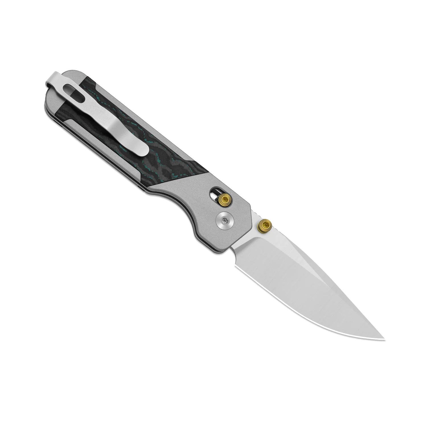 Militaw 315 KwikSwap™ | Kizer Clutch Lock™ | Elmax + Satin | Aluminum & Shipwreck CamoCarbon | KizerB™ 3634.31CDA2 - Image 3