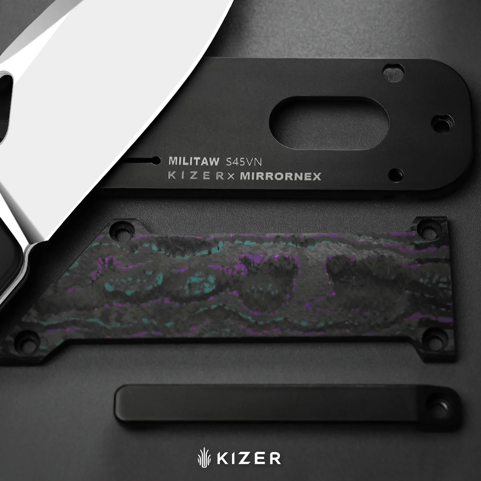 Militaw® | S45VN | Hand-Polished Mirror | Titanium+CamoCarbon Jazzy | KizerB™ 3634A10 - Image 10