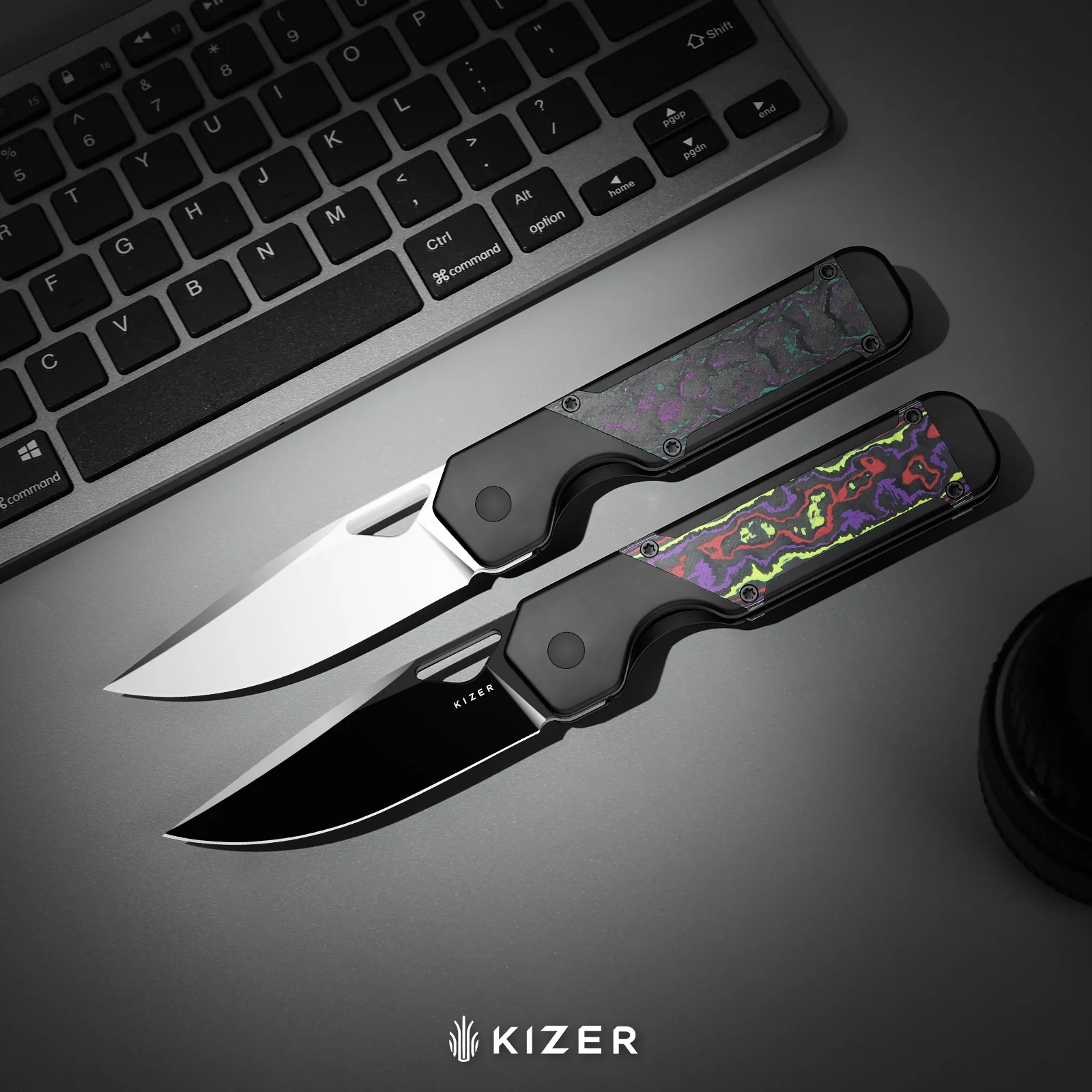 Militaw® | S45VN | Polished DLC Ultra | Titanium+KizerNova™ Joker Carbon Fiber| KizerB™ 3634A9 - Image 6
