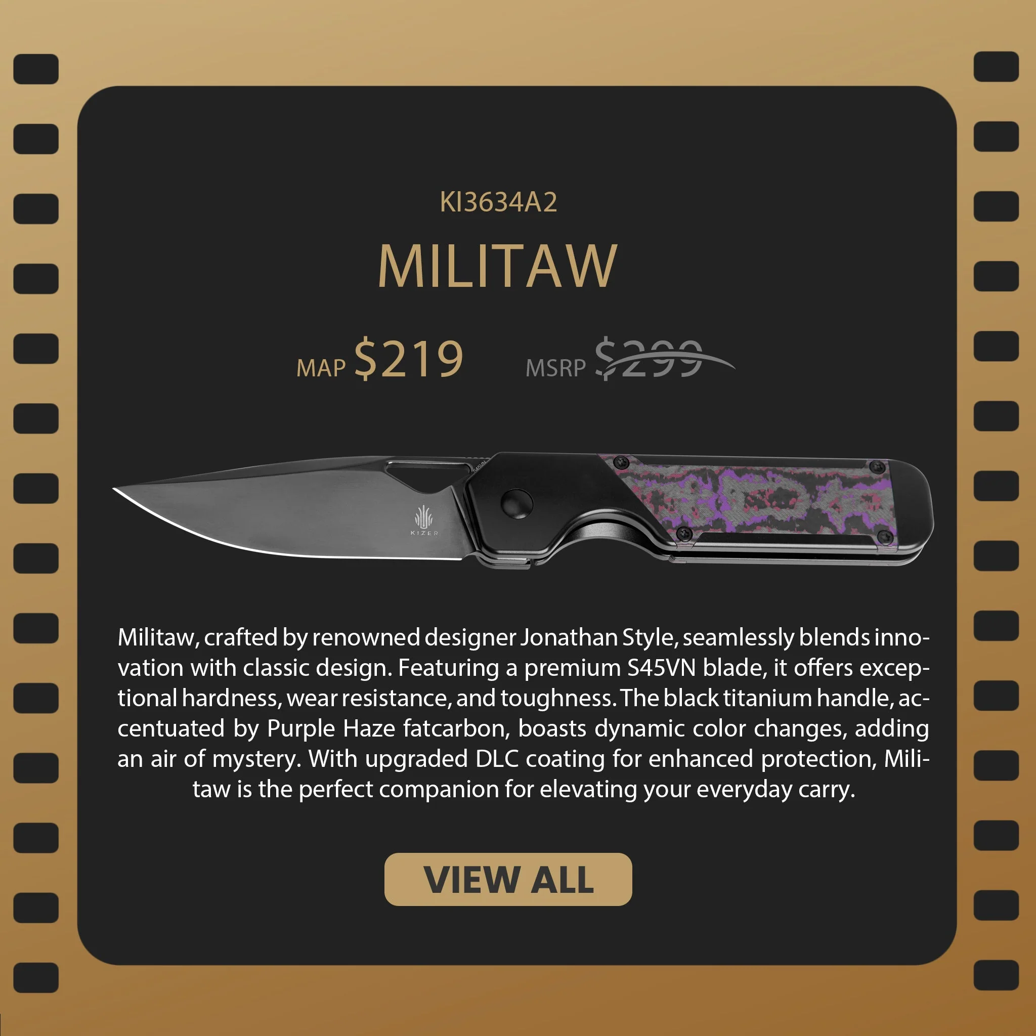 Militaw® | S45VN | Titanium+Fatcarbon | KizerB™ 3634A2 - Image 15