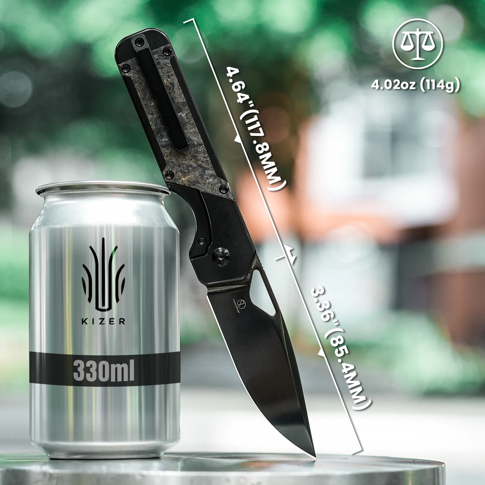 Militaw® | S45VN | Polished DLC | Titanium & Fatcarbon | KizerB™ 3634A3 - Image 15