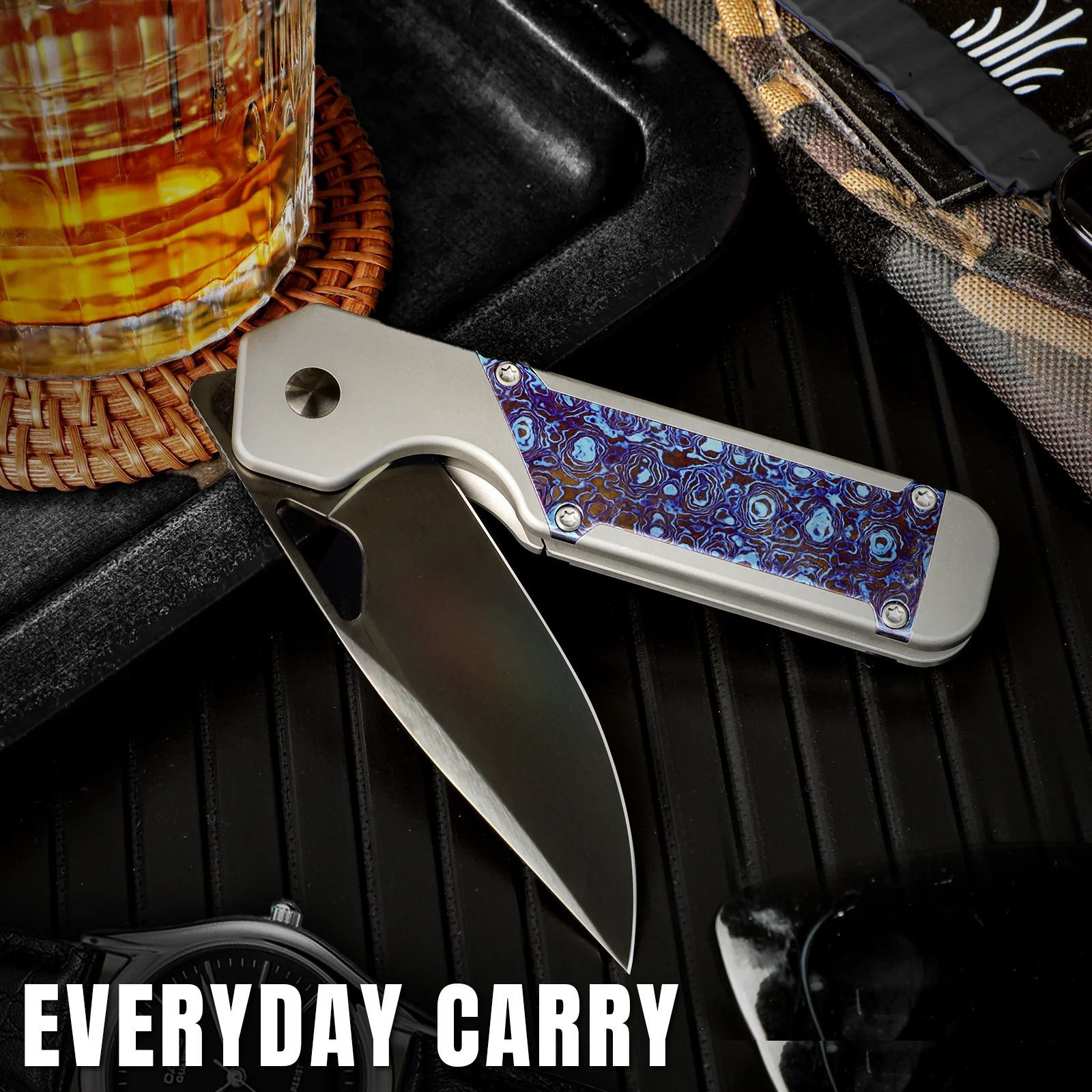Militaw® | DLC M390 | Titanium & Timascus| Exclusive | Limited Edition | KizerB™ 3634A6 - Image 8