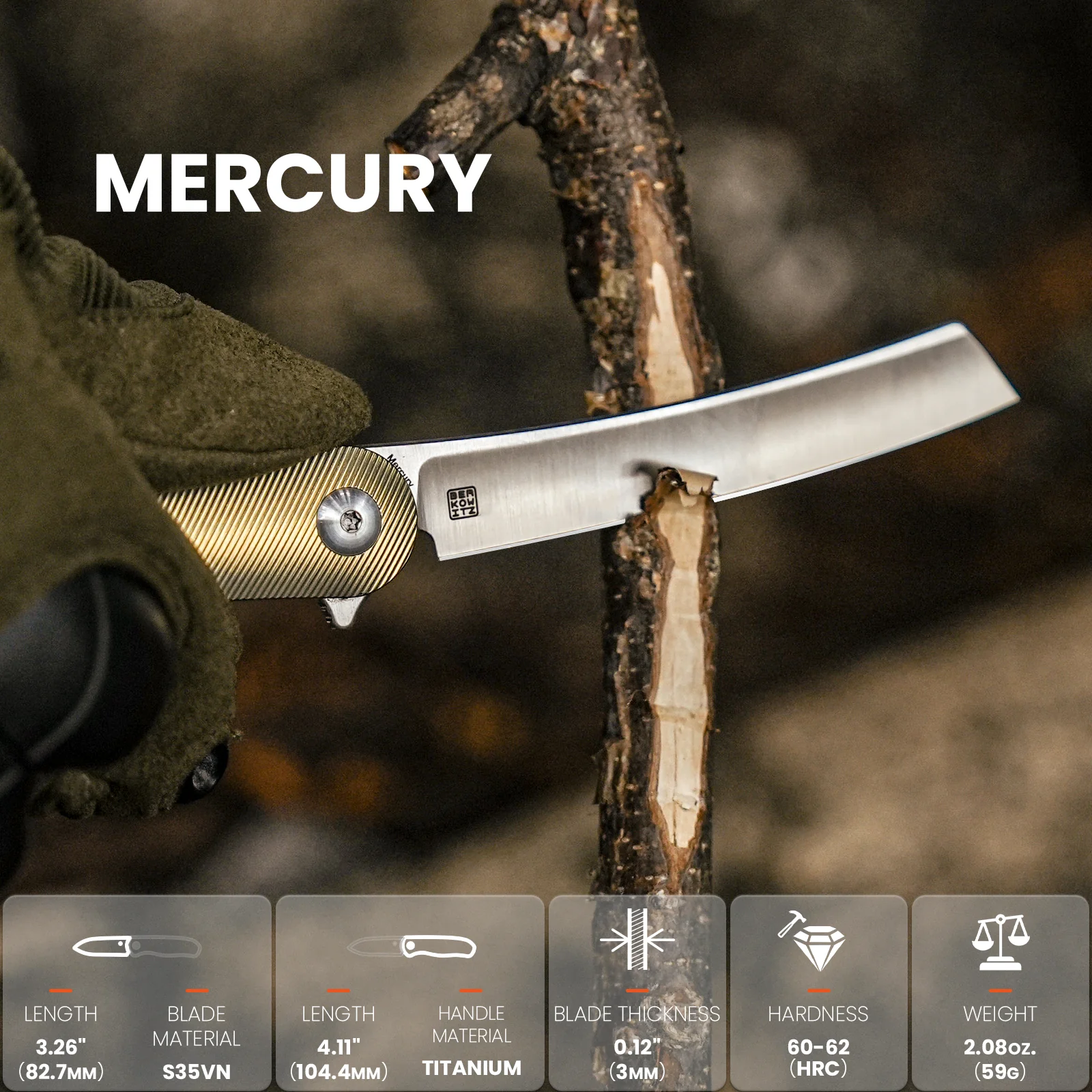 Mercury | S35VN | Titanium | KizerB™ 3645A1 - Image 10