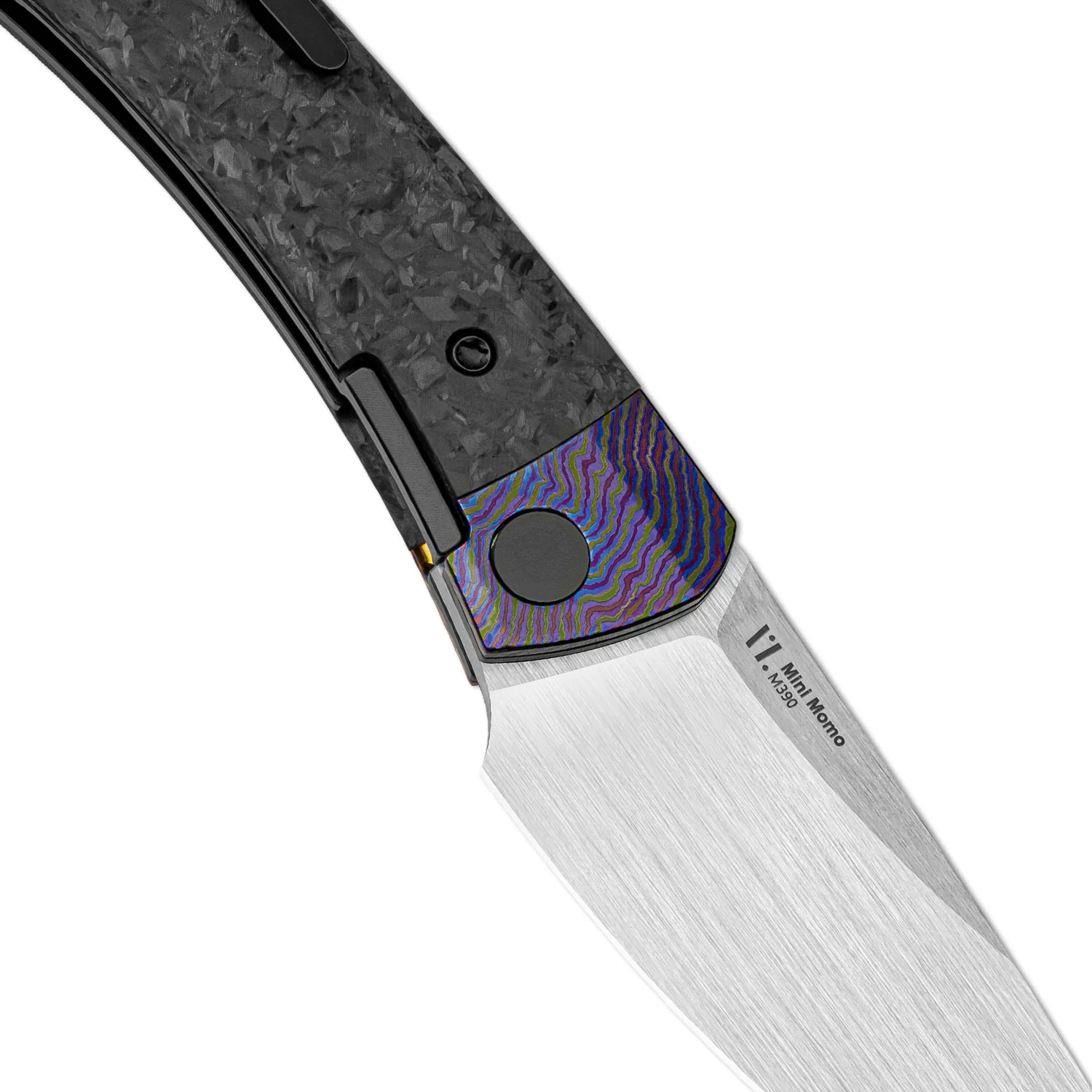 Mini MoMo | M390 | Timascus+Marble Carbon Fiber | KizerB™ 3663A4 - Image 6