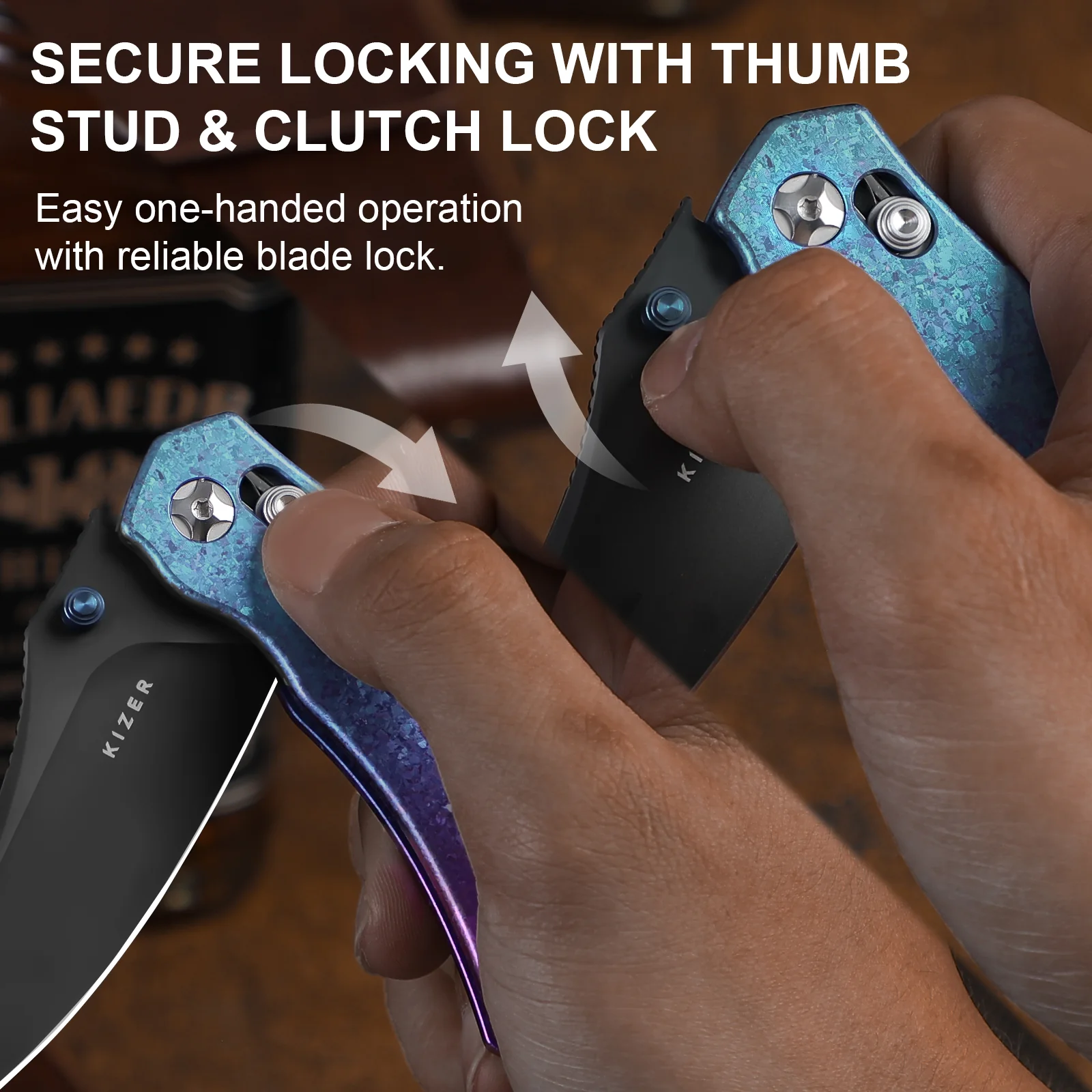 Mini Bulldog | S45VN | Titanium & Crystallized Titanium | KizerB™ 3672SA1 - Image 13