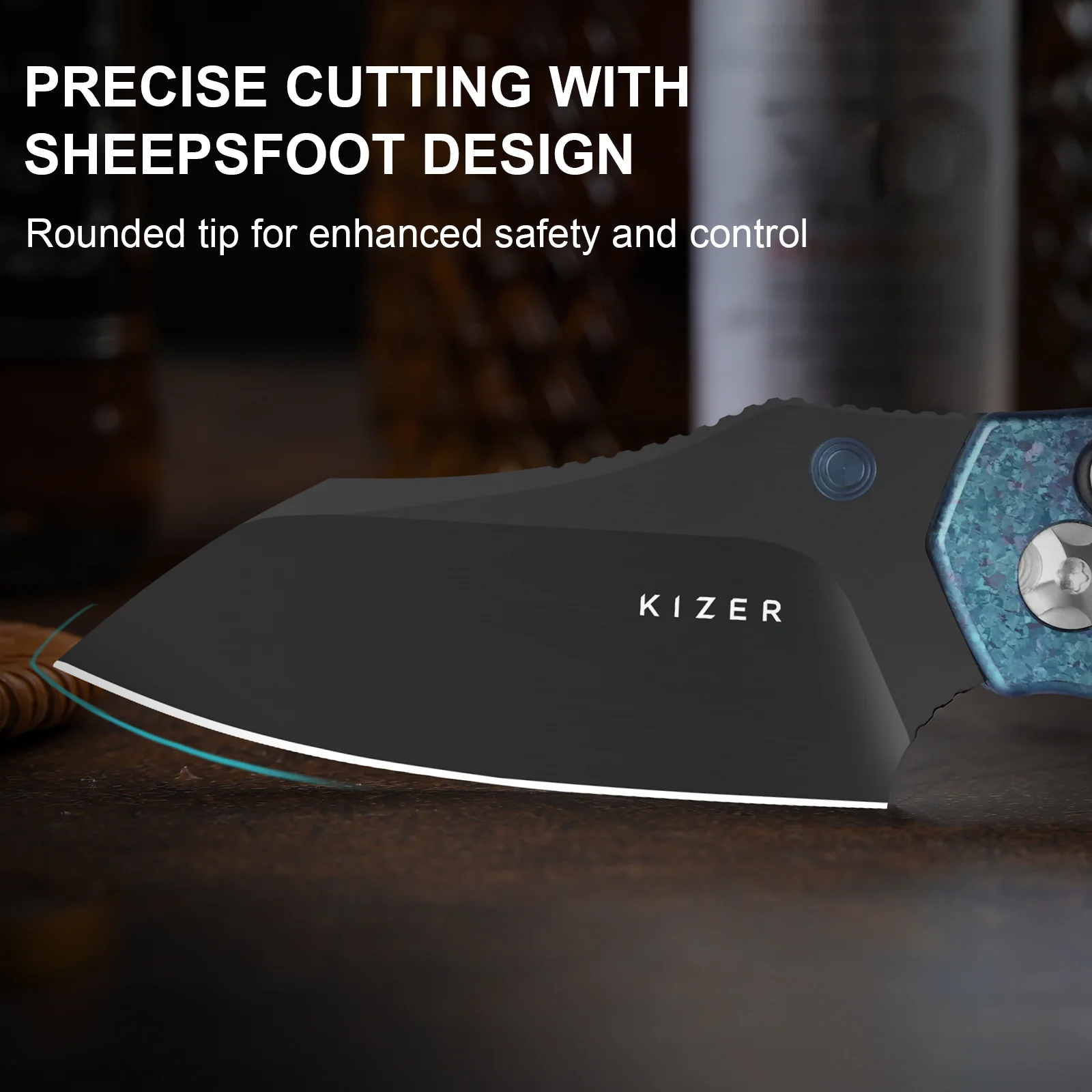 Mini Bulldog | S45VN | Titanium & Crystallized Titanium | KizerB™ 3672SA1 - Image 15