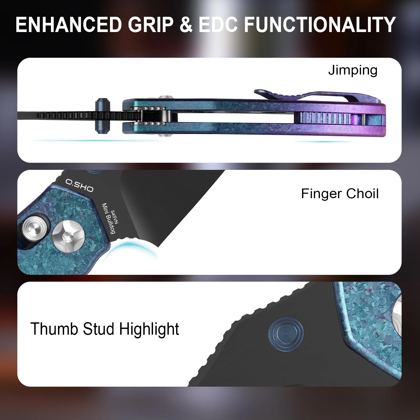 Mini Bulldog | S45VN | Titanium & Crystallized Titanium | KizerB™ 3672SA1 - Image 16