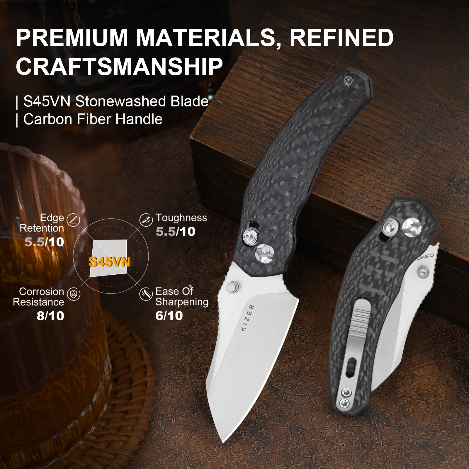 Mini Bulldog | S45VN | Carbon Fiber | KizerB™ 3672SA3 - Image 11