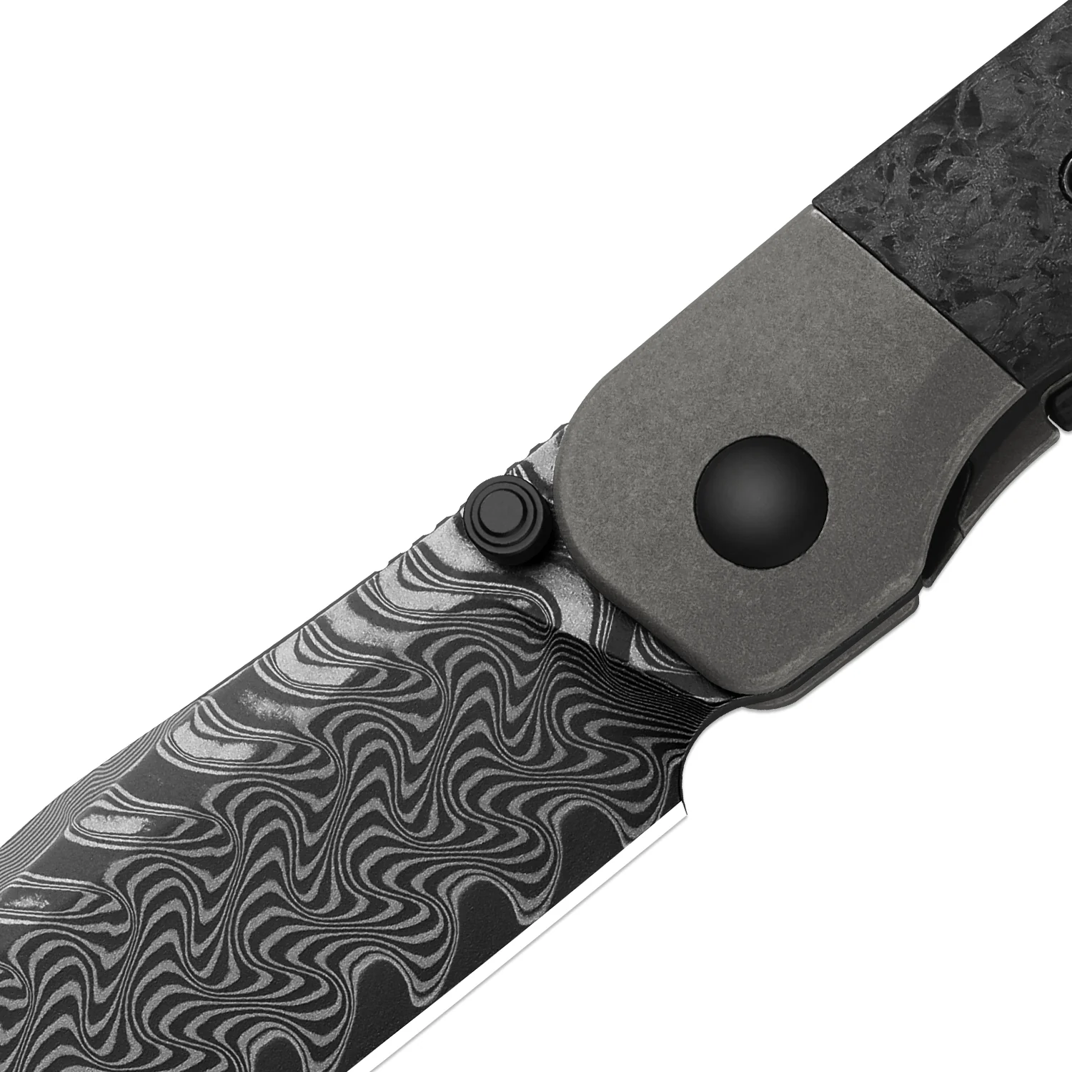 Coywolf | Damascus | Titanium & Carbon Fiber | Frame Lock | KizerB™ 3685A1 - Image 6