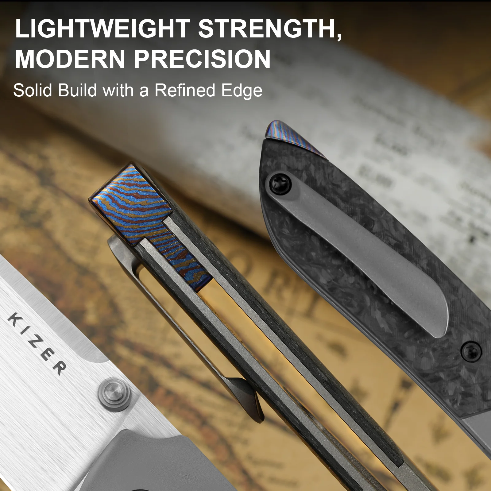Spitfire | S35VN | Titanium & Carbon Fiber | KizerB™ 3690A1 - Image 14