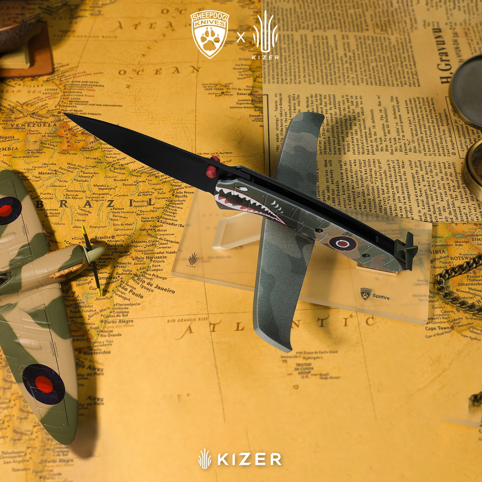 Spitfire Supermarine Edition | Matte PVD | S35VN | Drop Point Blade | G10 | KizerB™ 3690A3 | Limited - Image 9