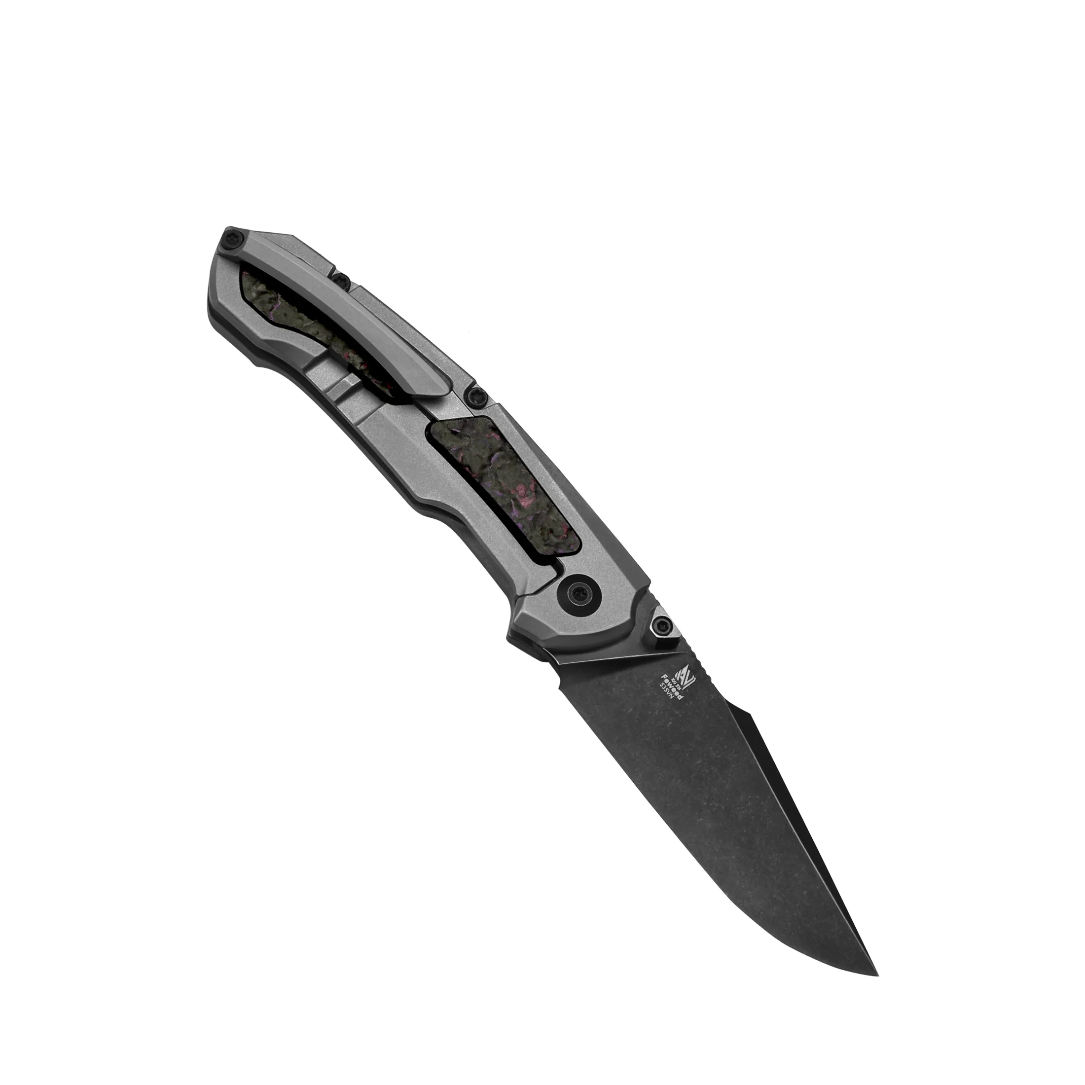 Feweed | S35VN | Titanium+ Fat Carbon（Purple haze）| KizerB™ 3694A1 - Image 4
