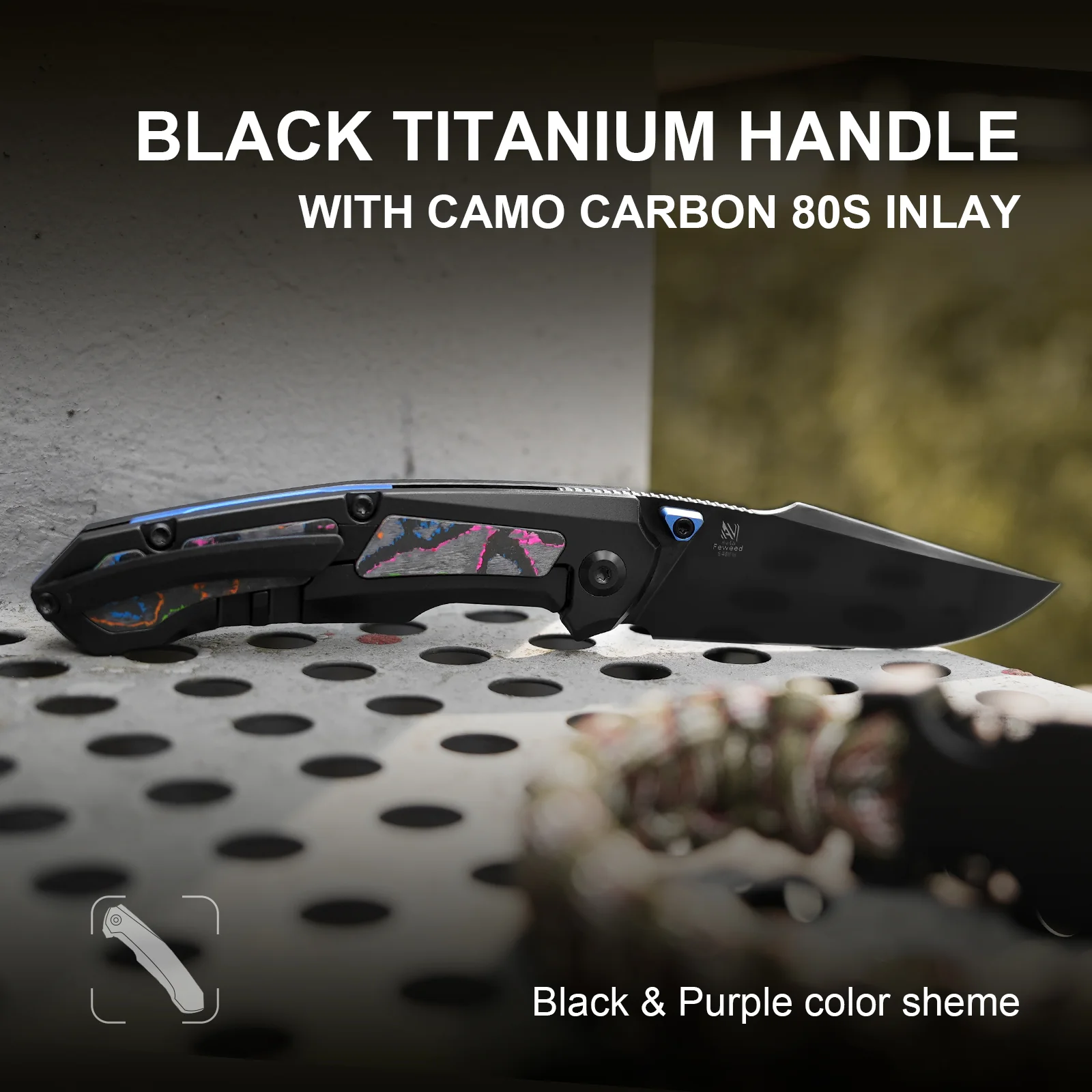 Feweed | S45VN | Titanium(Camo Carbon 80s)| KizerB™ 3694A3 - Image 12