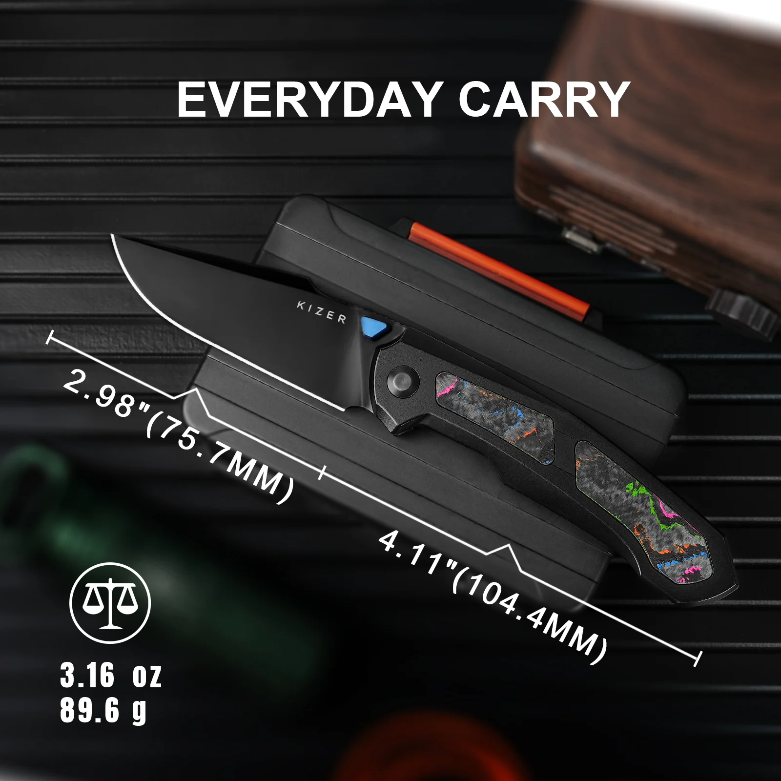 Feweed | S45VN | Titanium(Camo Carbon 80s)| KizerB™ 3694A3 - Image 15