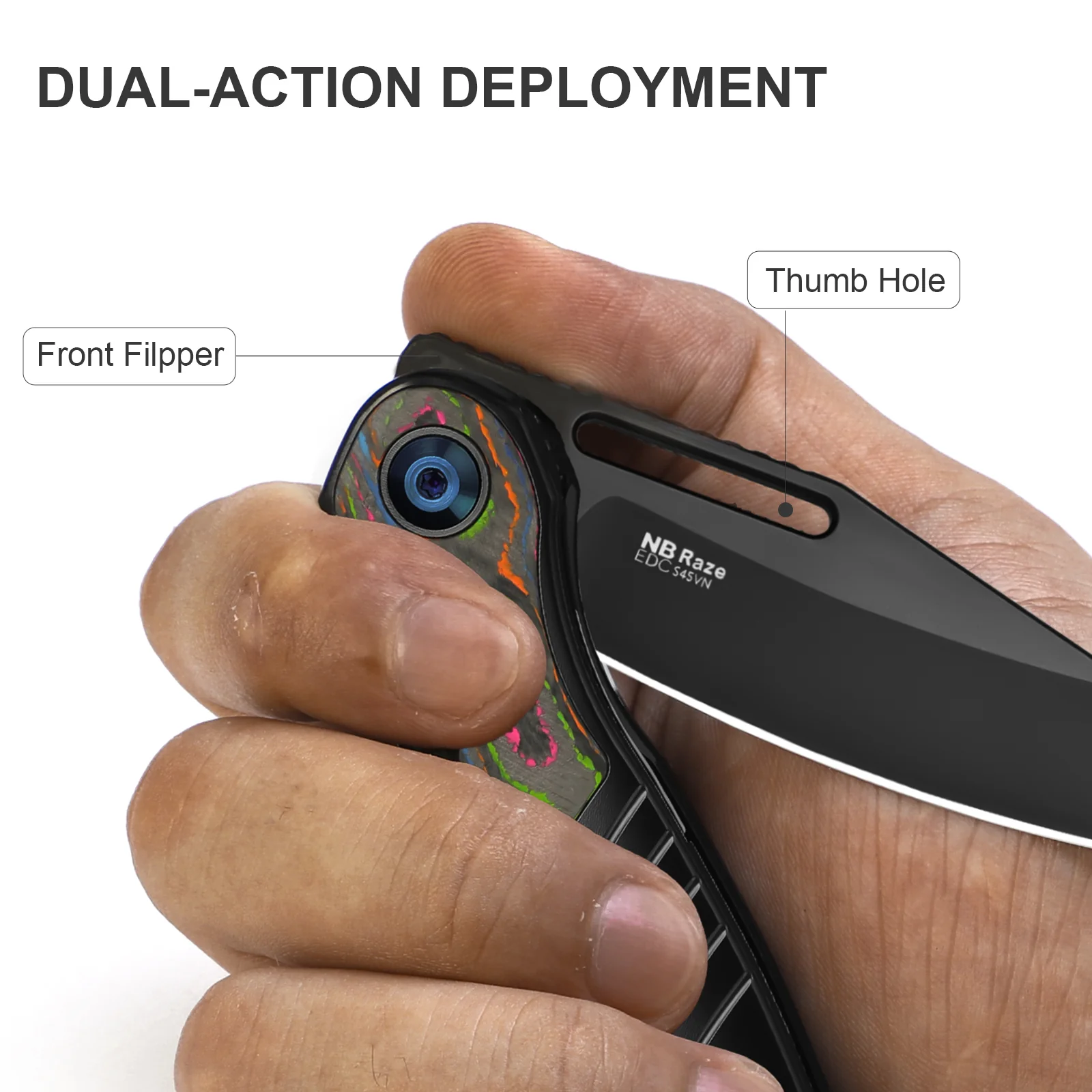 Raze | S45VN | Titanium & Camo Carbon | KizerB™ 3720A1 - Image 16