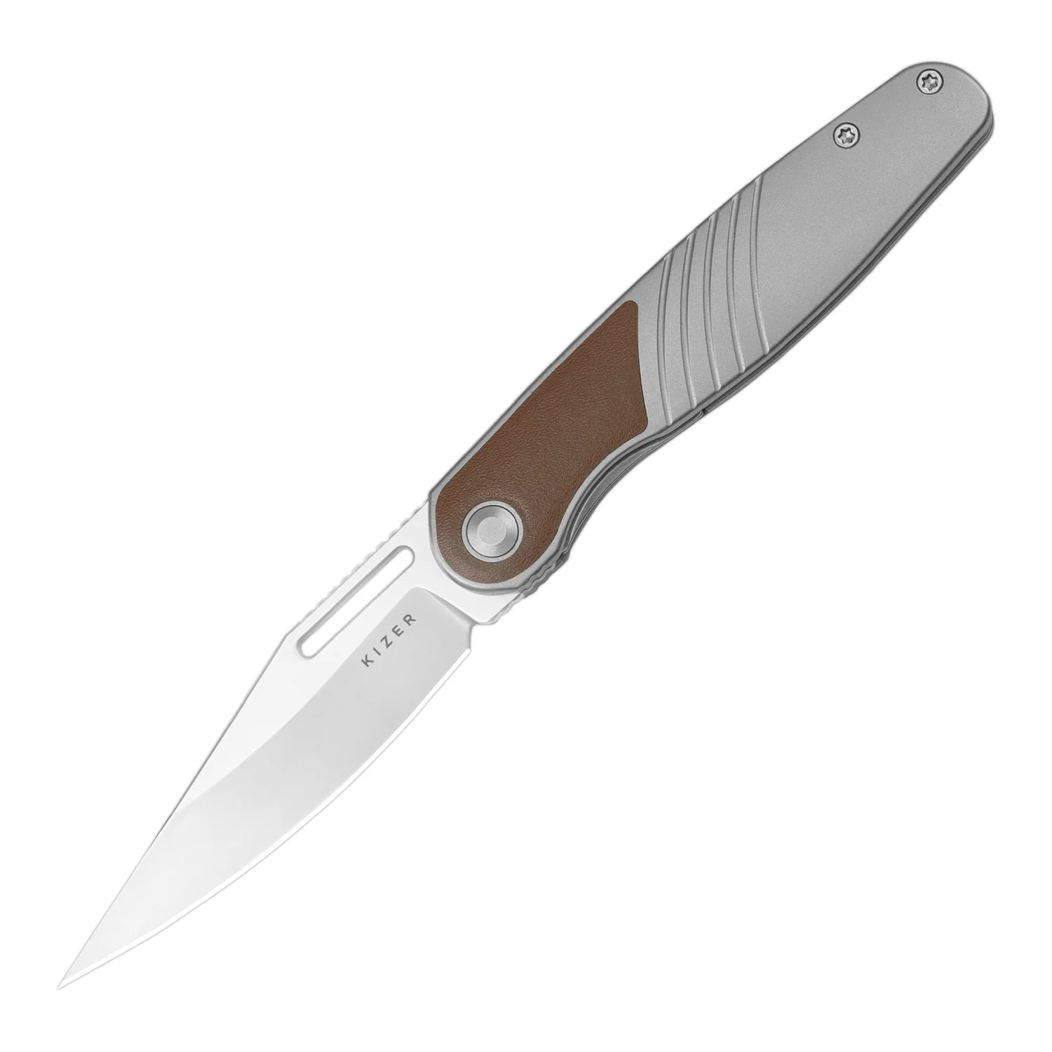 Raze | S45VN | Titanium & Leather | KizerB™ 3720A2 - Image 3