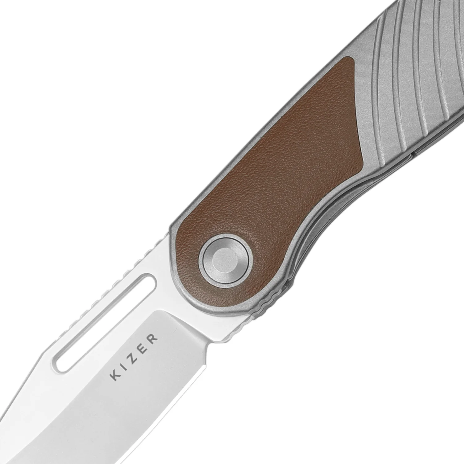 Raze | S45VN | Titanium & Leather | KizerB™ 3720A2 - Image 5