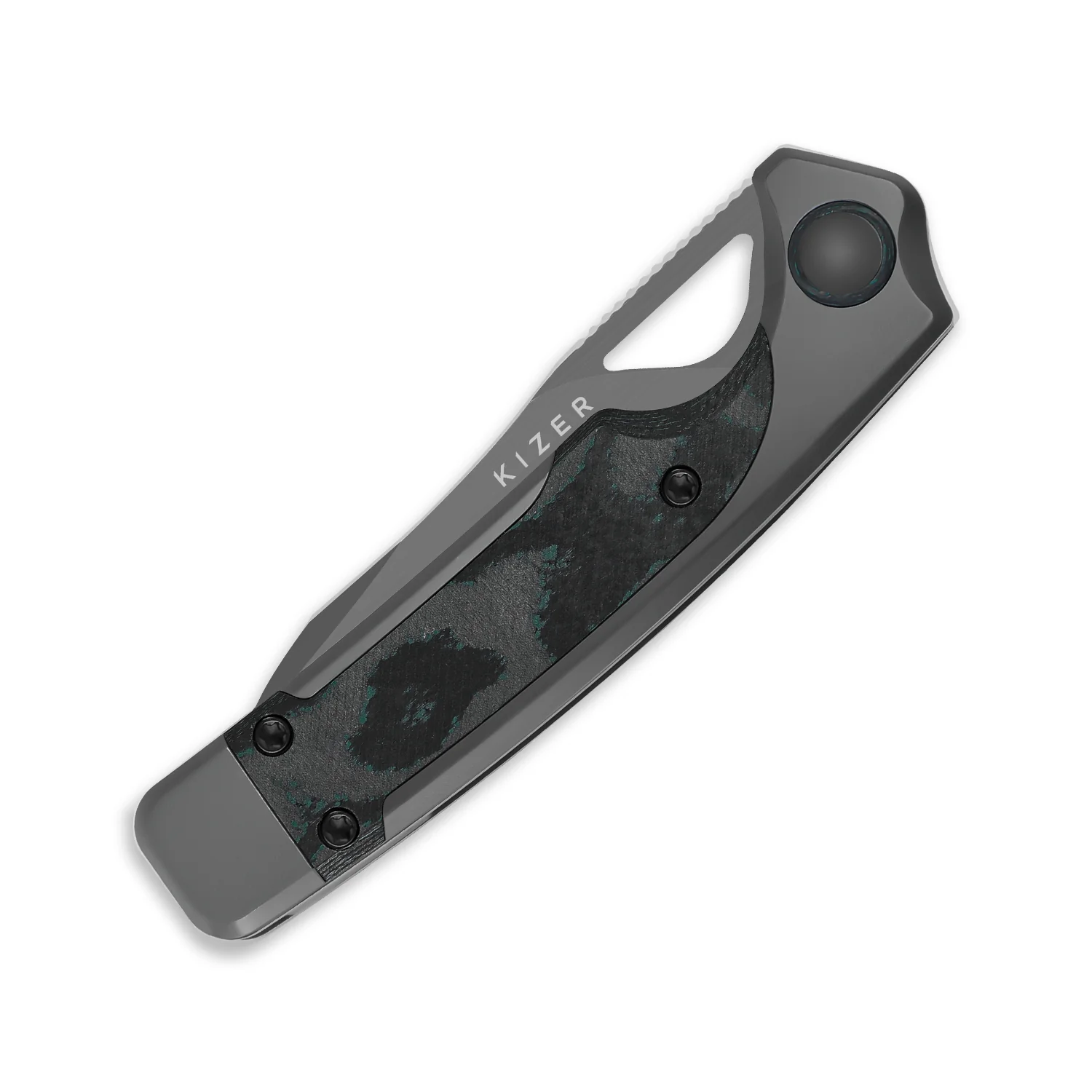 Ara | S45VN | Titanium & Camo Carbon Brittany Blue | KizerB™ 3729A2 - Image 8