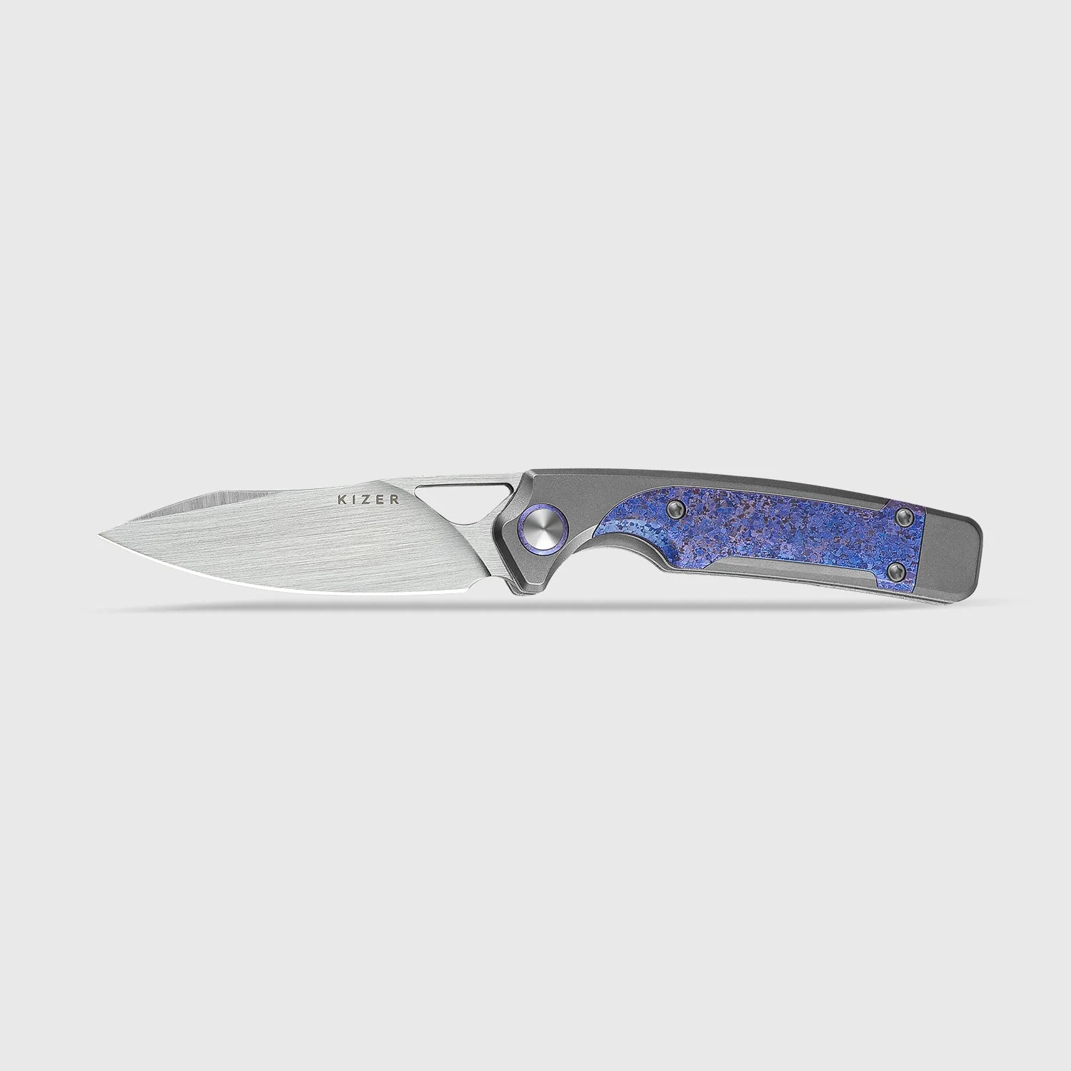 Ara | S45VN | Titanium & Purple Snowflake Titanium | KizerB™ 3729A3