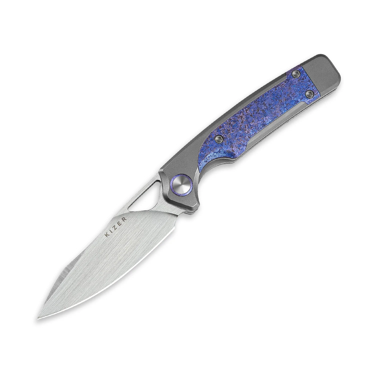 Ara | S45VN | Titanium & Purple Snowflake Titanium | KizerB™ 3729A3 - Image 3