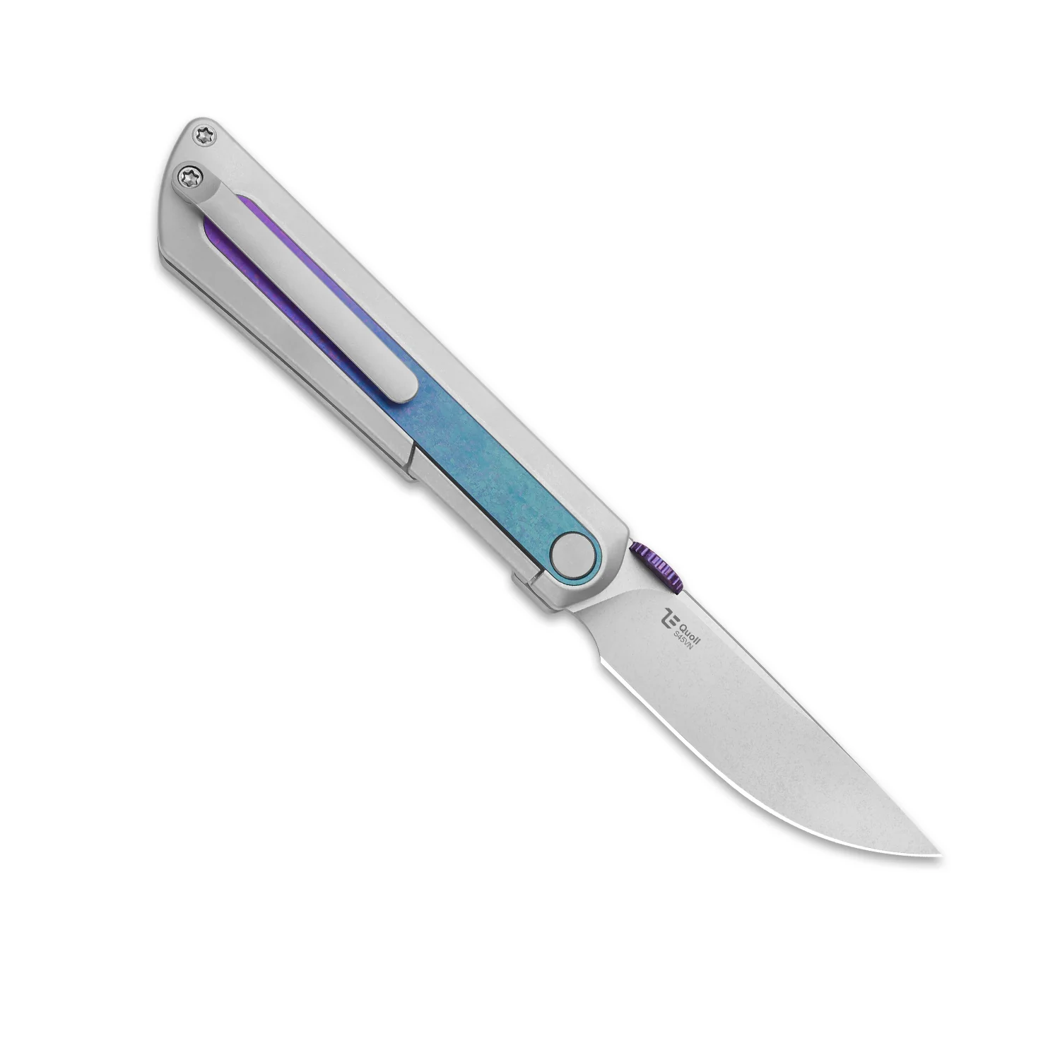 Quoll | S45VN | Titanium & Crystallized Titanium | Stonewashed | KizerB™ 3733A2 - Image 4