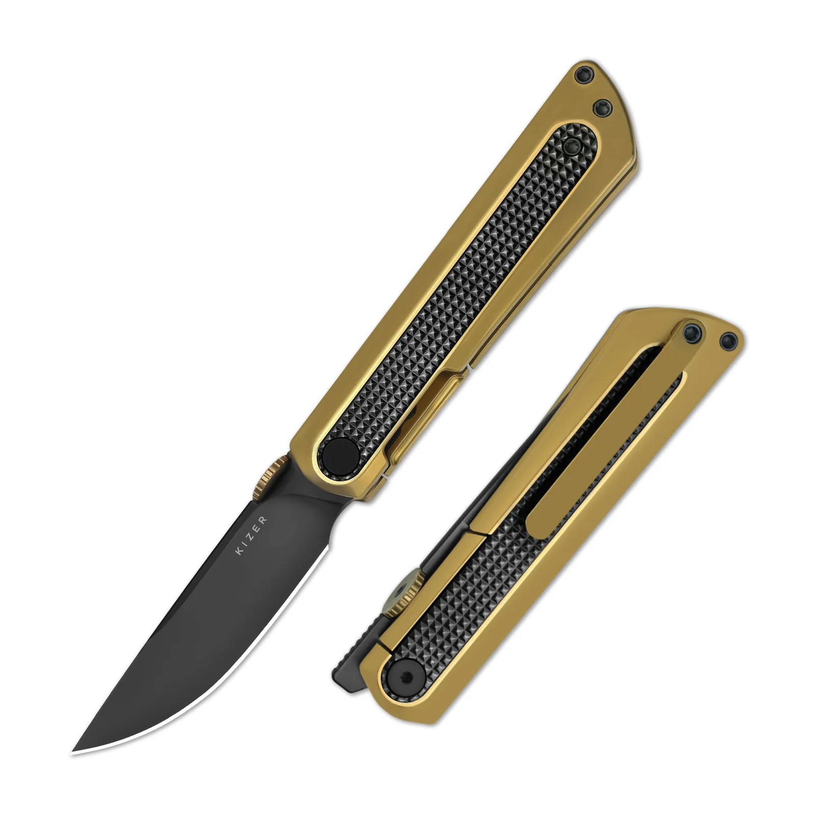 Quoll | S45VN | Titanium & Zirconium | Brushed | Matte DLC.Ultra | KizerB™ 3733A4 - Image 2