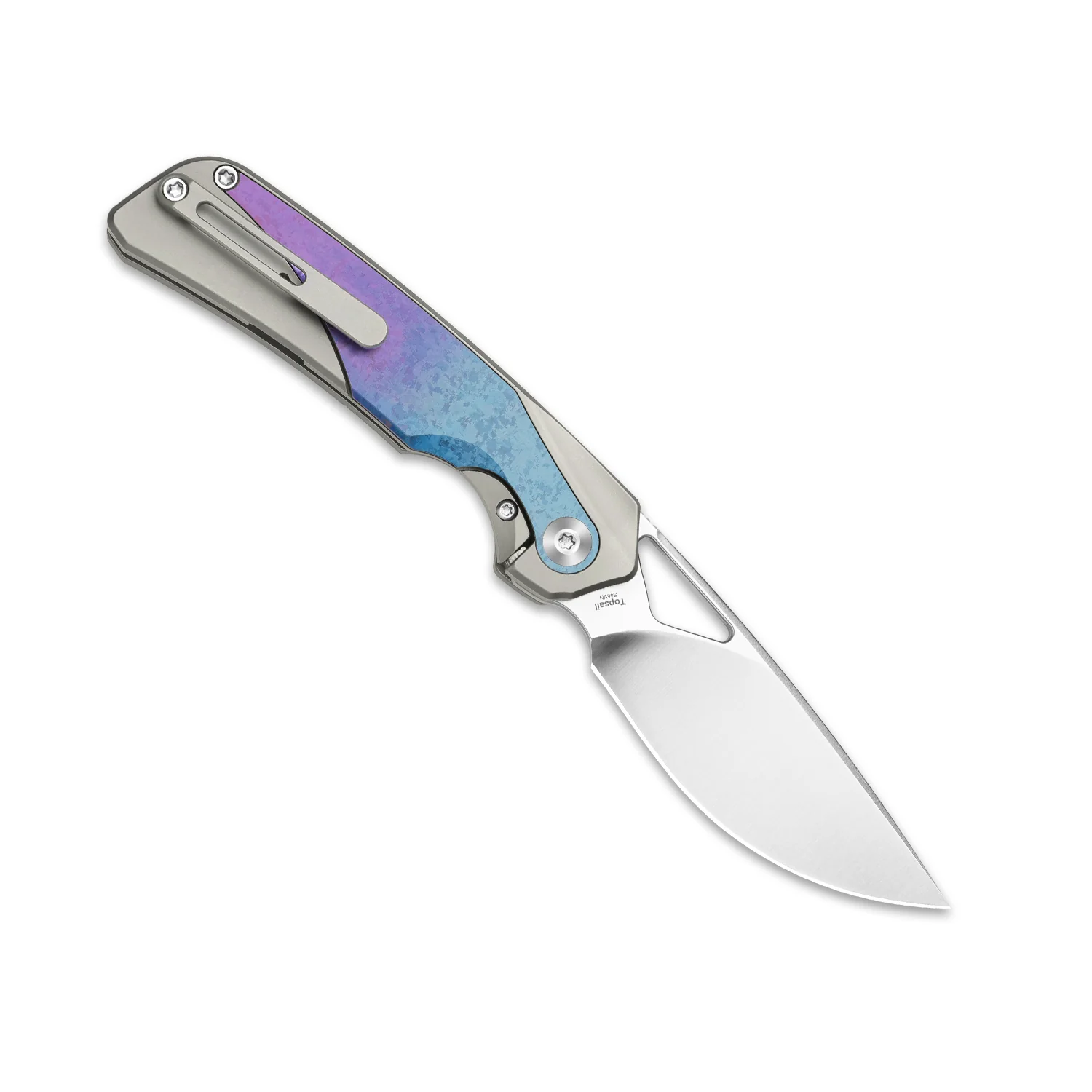 Topsail | S45VN | Titanium & Crystallized Titanium | Front Flipper | KizerB™ 3735A1 - Image 4