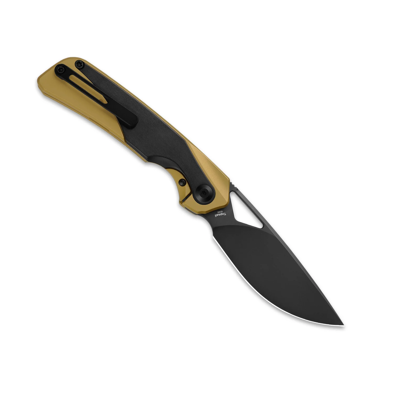 Topsail | M390 | Titanium + Stark Black Zirconium | Matte DLC Ultra | Front Flipper | KizerB™ 3735A3 - Image 3