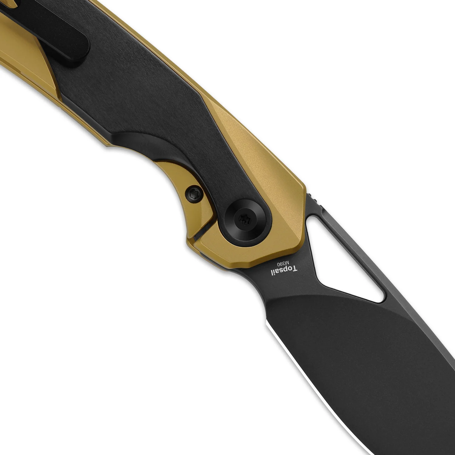 Topsail | M390 | Titanium + Stark Black Zirconium | Matte DLC Ultra | Front Flipper | KizerB™ 3735A3 - Image 8