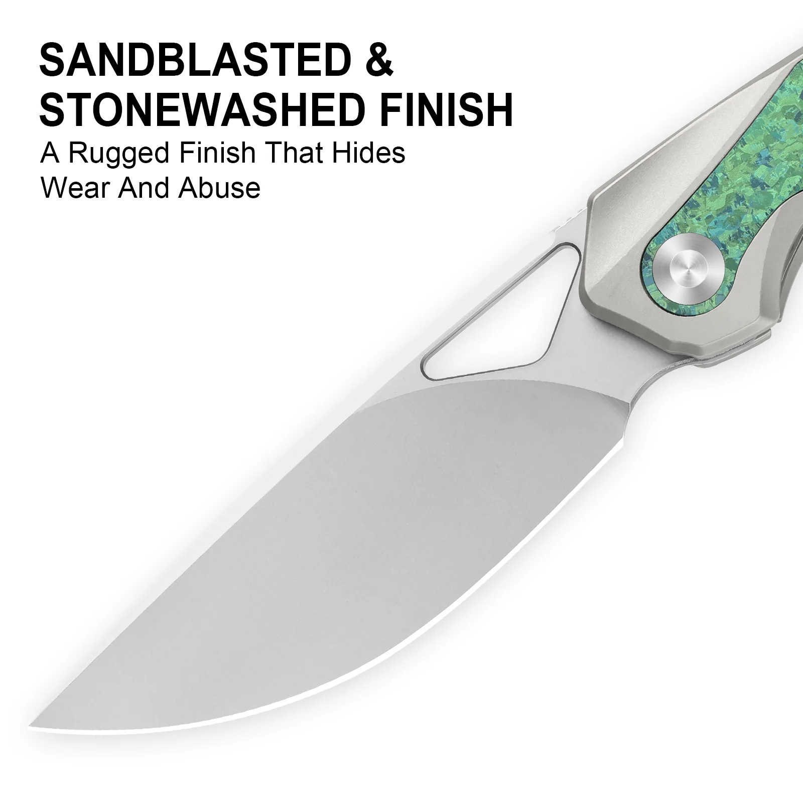 Topsail | M390 | Titanium & Crystallized Titanium | Front Flipper | KizerB™ 3735A4 - Image 11