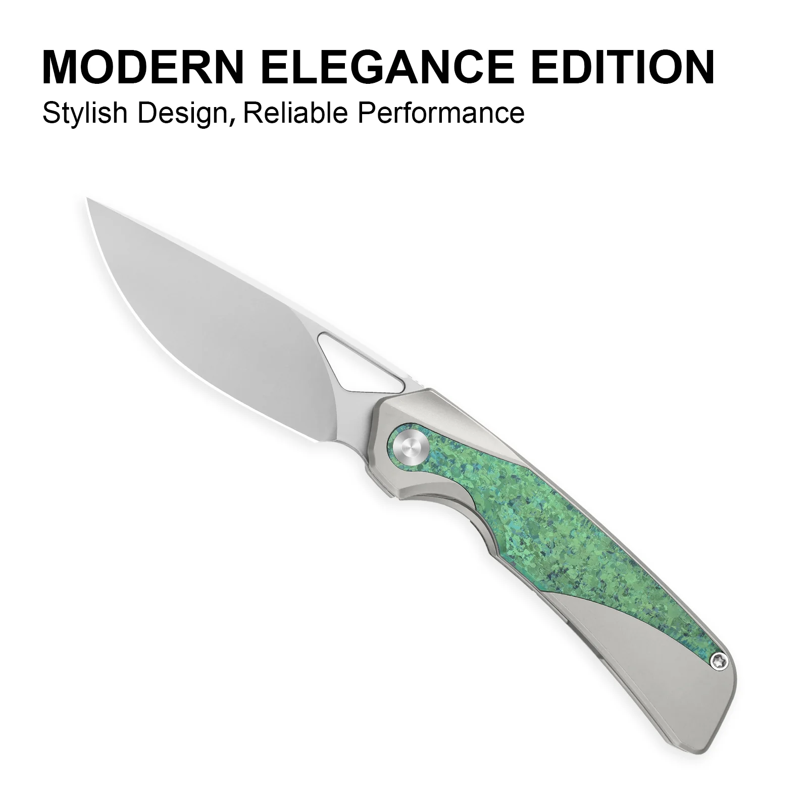 Topsail | M390 | Titanium & Crystallized Titanium | Front Flipper | KizerB™ 3735A4 - Image 14
