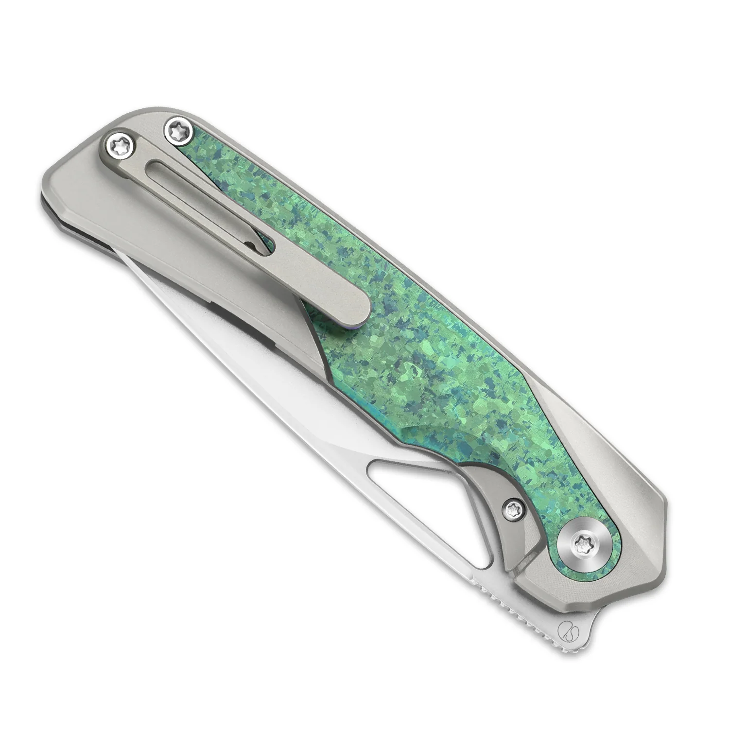 Topsail | M390 | Titanium & Crystallized Titanium | Front Flipper | KizerB™ 3735A4 - Image 6
