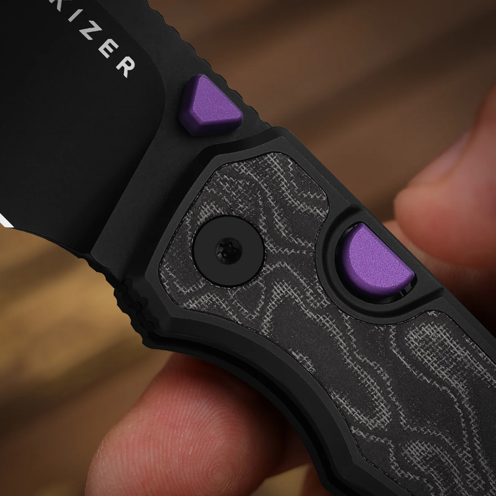 Wharning | Kizer Button Liner Lock™ | WHARNCLIFF | S45VN | KizerB™ 3738A1 - Image 17