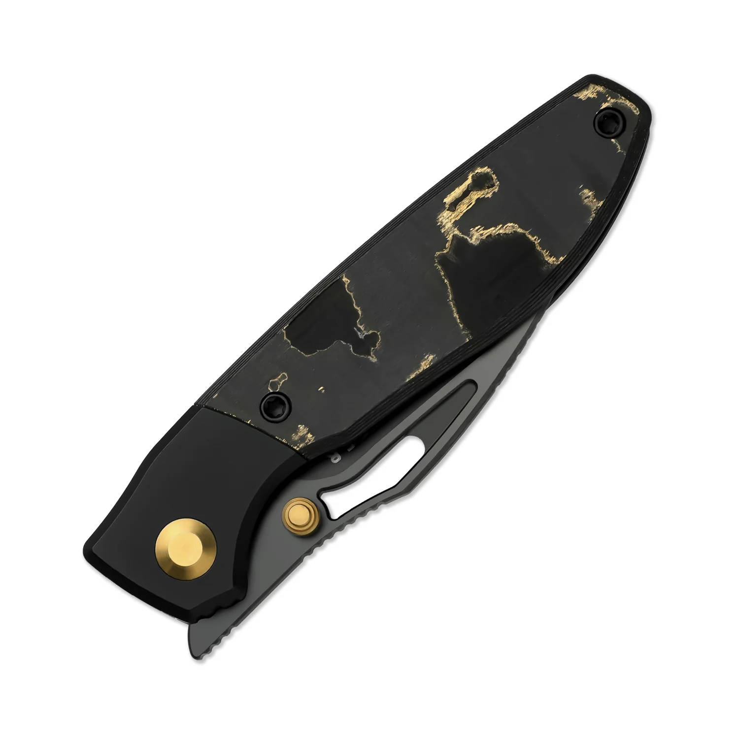 Shrike | S45VN | Titanium & Fat Carbon Camo Gold | Matte DLC Ultra | Front Flipper | KizerB™ 3746A2 - Image 6
