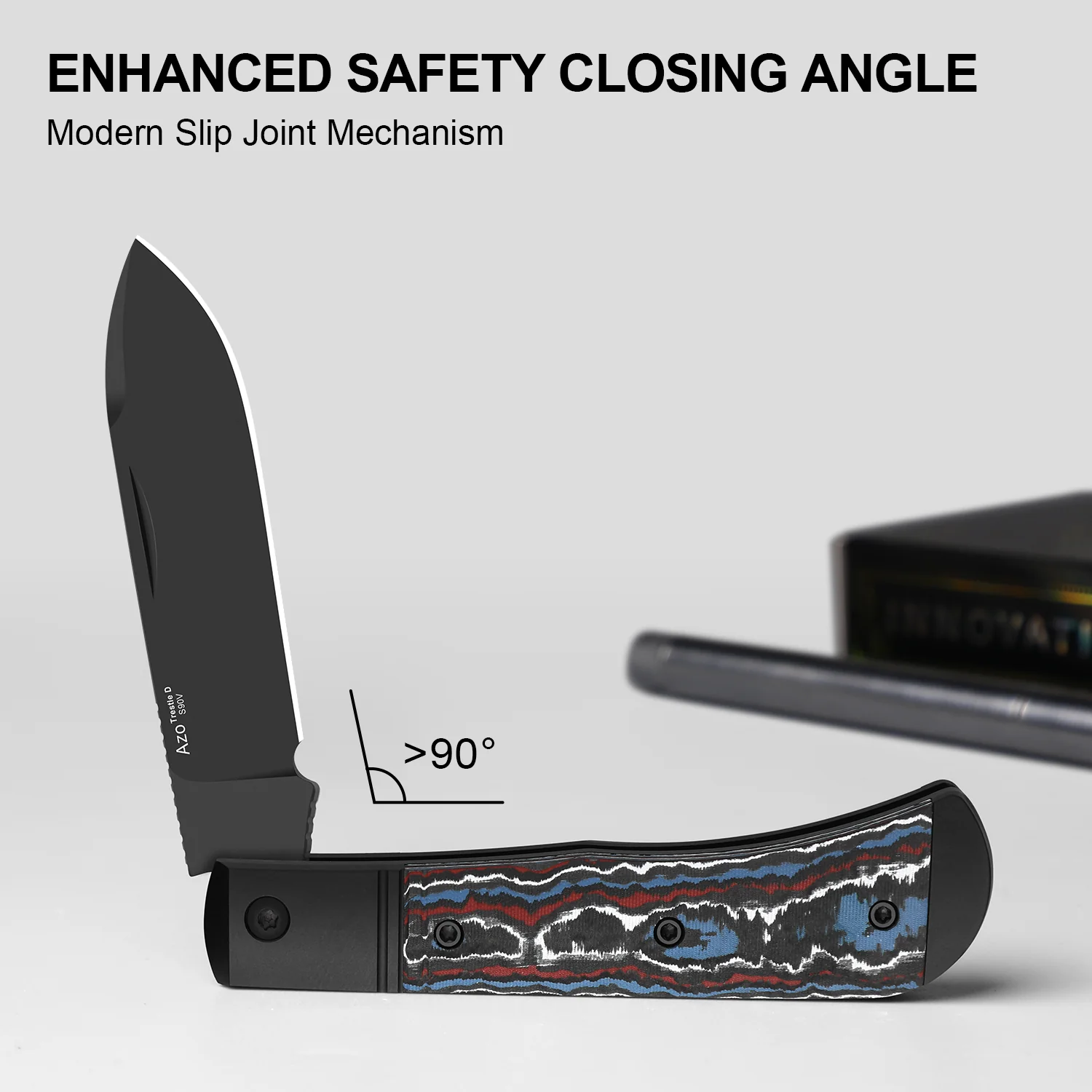 Trestle D | Ultra DLC | S90V | Aluminum & Fat Carbon | Slip Joint | KizerB™ 3760A1 - Image 10