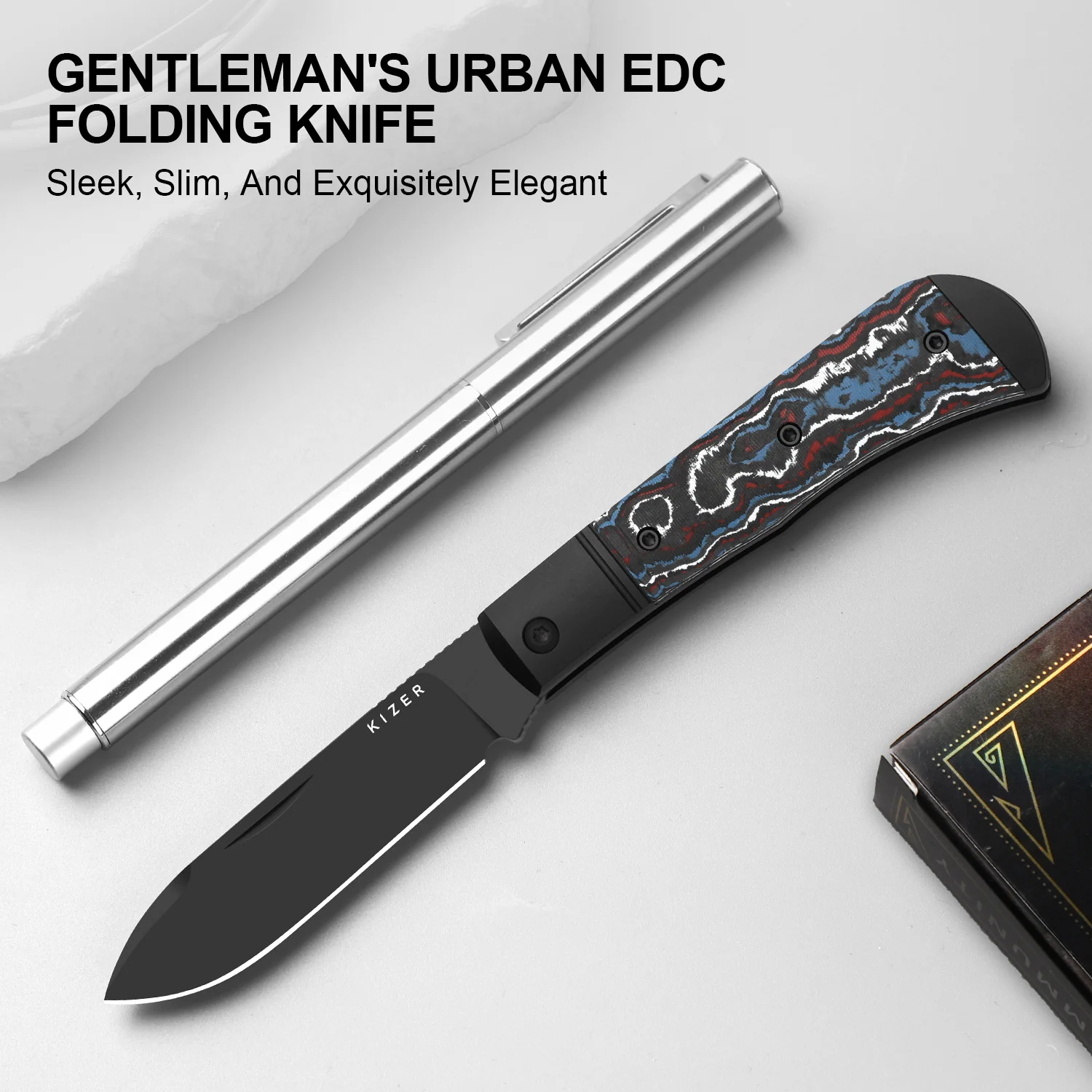 Trestle D | Ultra DLC | S90V | Aluminum & Fat Carbon | Slip Joint | KizerB™ 3760A1 - Image 12
