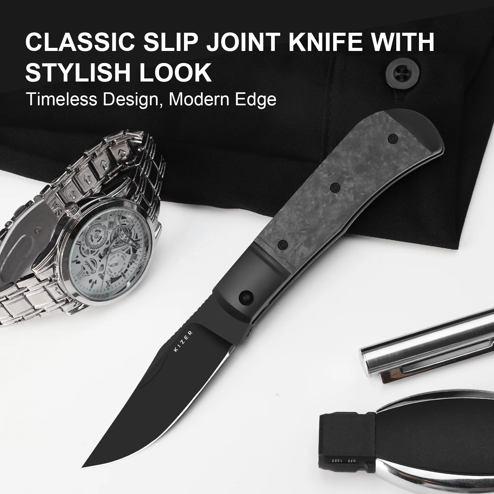 Trestle | S45VN | Titanium & Carbon Fiber | KizerB™ 3761A1 - Image 12