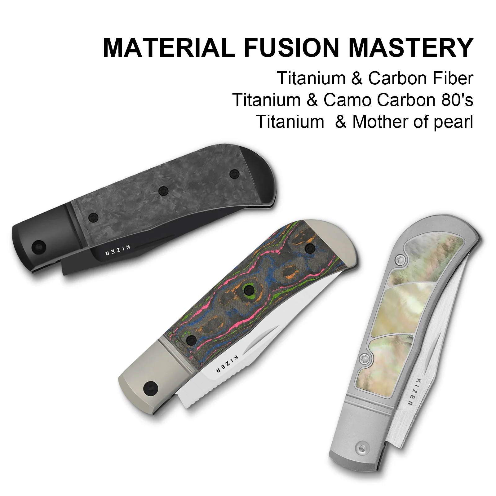 Trestle | M390 | Titanium & Camo 80s | KizerB™ 3761A2 - Image 10