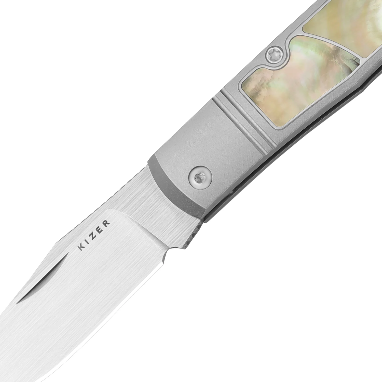 Trestle | S45VN | Titanium & Mother of Pearl | KizerB™ 3761A3 - Image 5