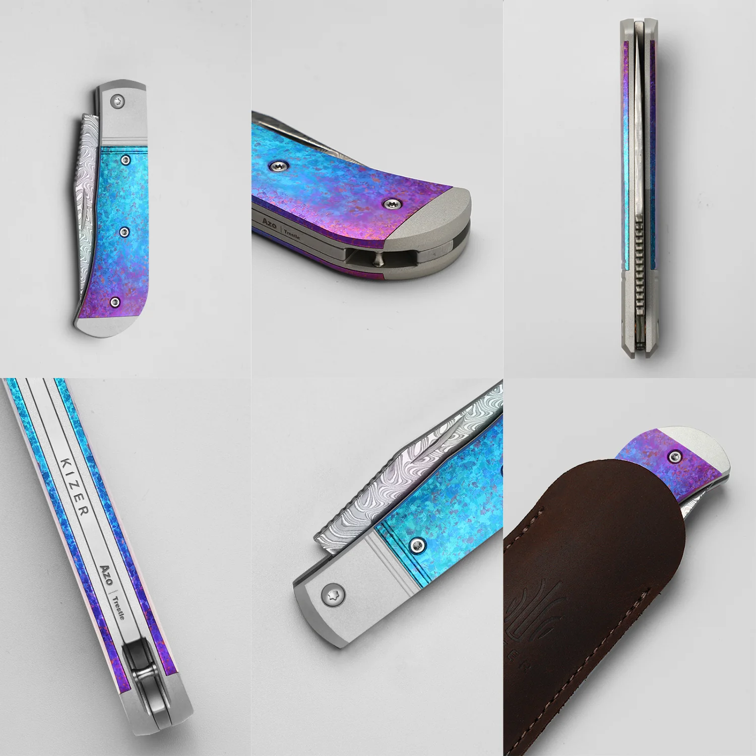 Trestle | Damascus | Aluminum & Crystallized Titanium | KizerB™ 3761A4 | Limited - Image 17
