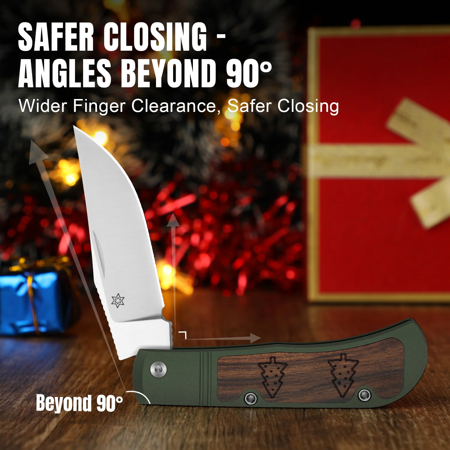 Christmas | Trestle | S45VN | Aluminum & Mkuruti Wood | KizerB™ 3761MC1 | Limited - Image 13