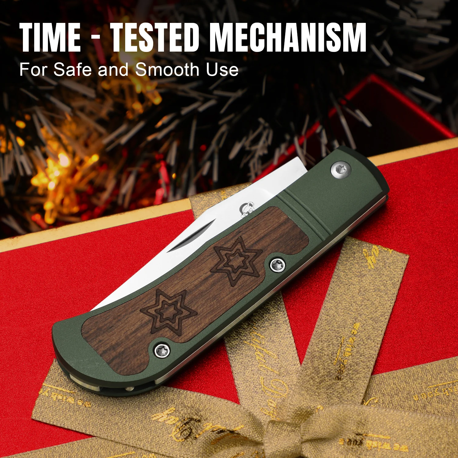 Christmas | Trestle | S45VN | Aluminum & Mkuruti Wood | KizerB™ 3761MC1 | Limited - Image 14