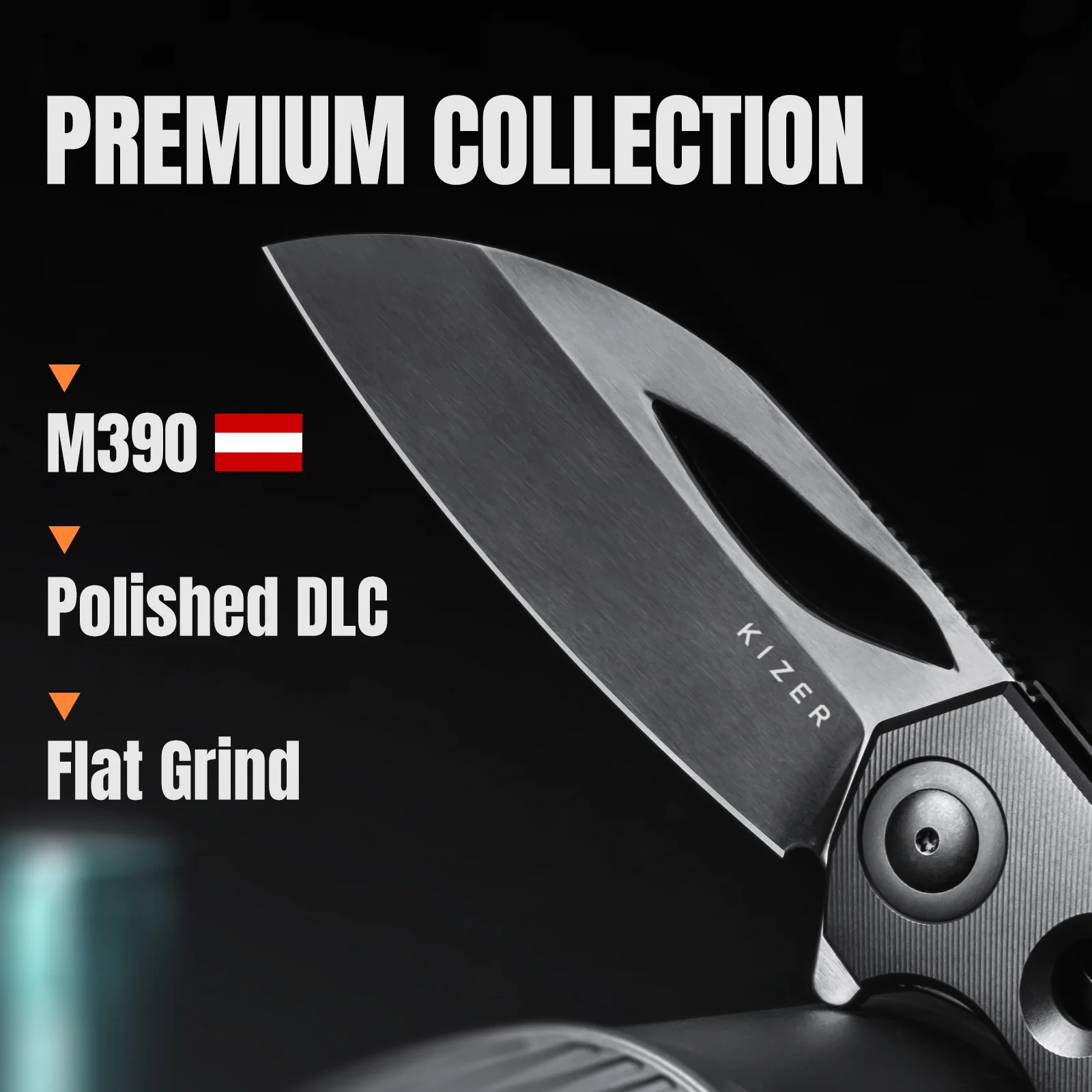 Hawk | M390 Polished DLC | Titanium | KizerB™ 4683A1 - Image 11